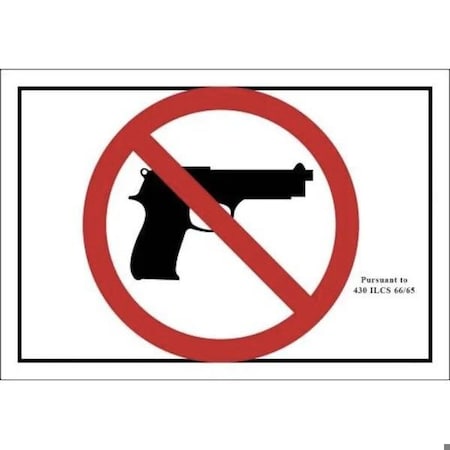 Accuform NO FIREARMS SAFETY SIGN 4 12 in X 6 MACC550XL